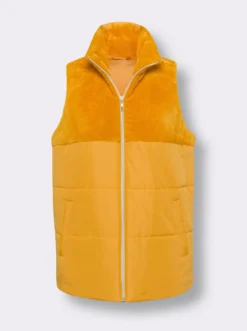 Steppweste mit Teddy-Fleece