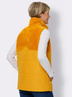 Steppweste mit Teddy-Fleece