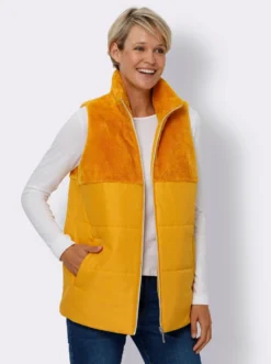 Steppweste mit Teddy-Fleece