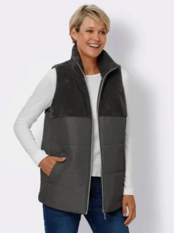 Steppweste mit Teddy-Fleece