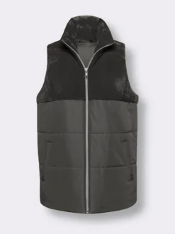 Steppweste mit Teddy-Fleece