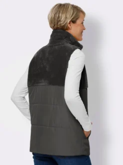 Steppweste mit Teddy-Fleece