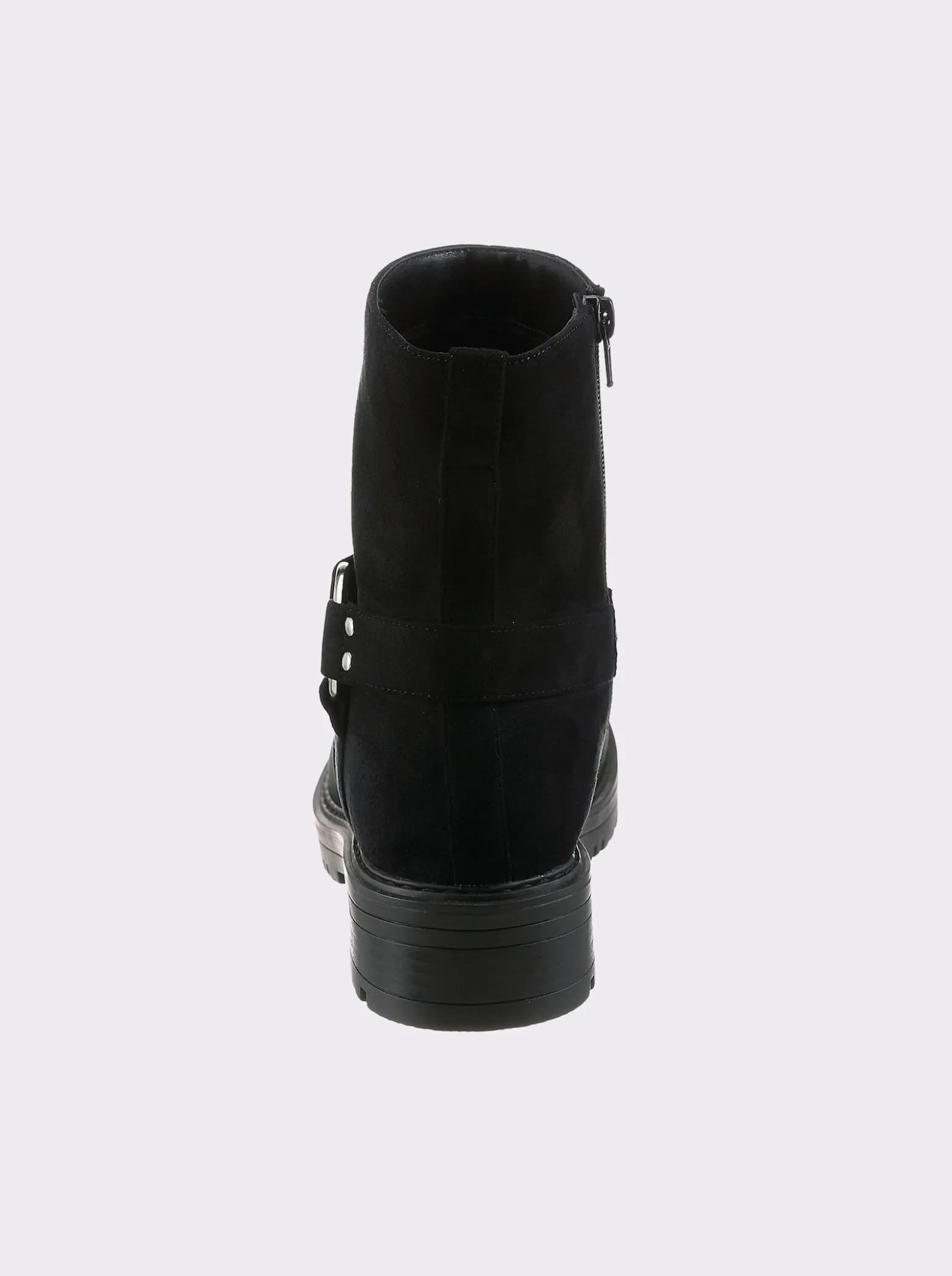 Stiefelette mit silberfarbener Zierschnalle