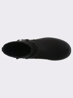 Stiefelette mit silberfarbener Zierschnalle