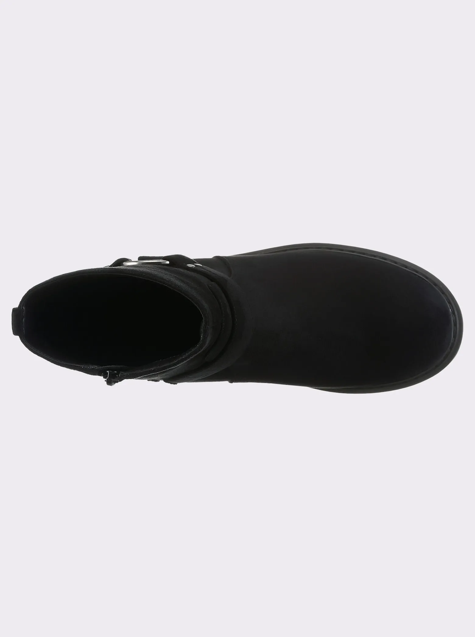 Stiefelette mit silberfarbener Zierschnalle