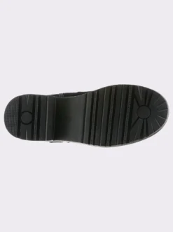 Stiefelette mit silberfarbener Zierschnalle