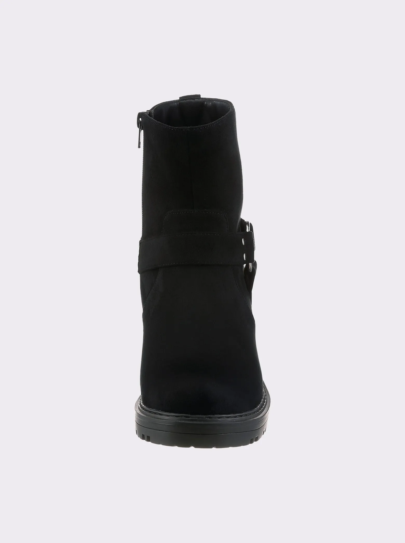 Stiefelette mit silberfarbener Zierschnalle