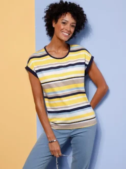 Streifenshirt mit Ärmelaufschlag