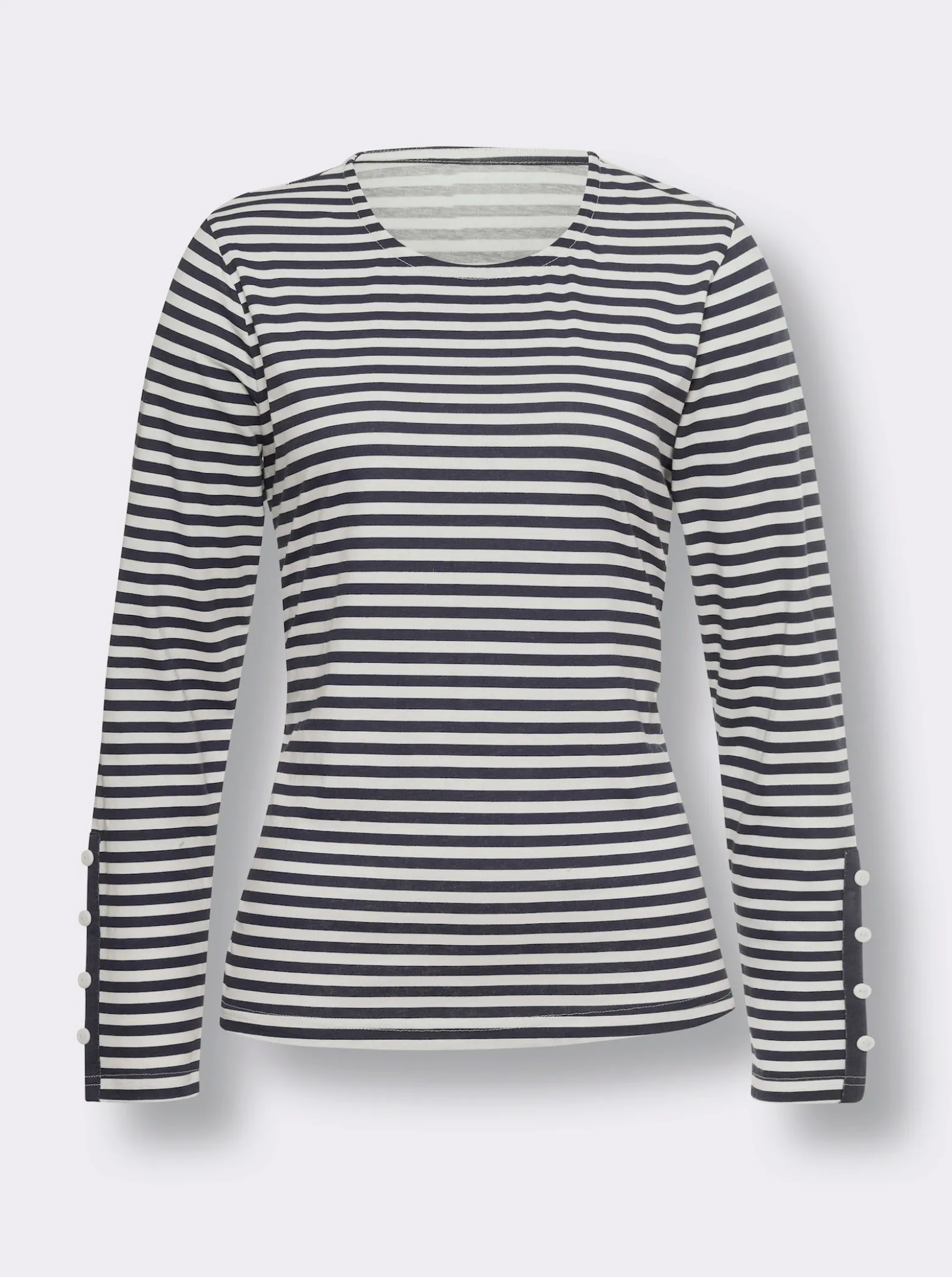 Streifenshirt mit Zierknöpfen