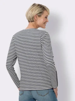 Streifenshirt mit Zierknöpfen