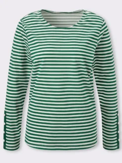 Streifenshirt mit Zierknöpfen