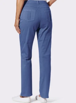 Stretch-Hose mit Biesen an den Gesäßtaschen