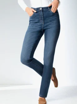 Stretch-Jeans in Used-Optik