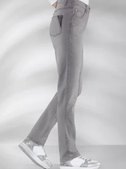 Stretch-Jeans in Used-Optik