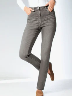 Stretch-Jeans in Used-Optik