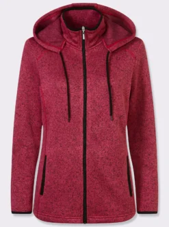 Strickfleecejacke mit Kapuze