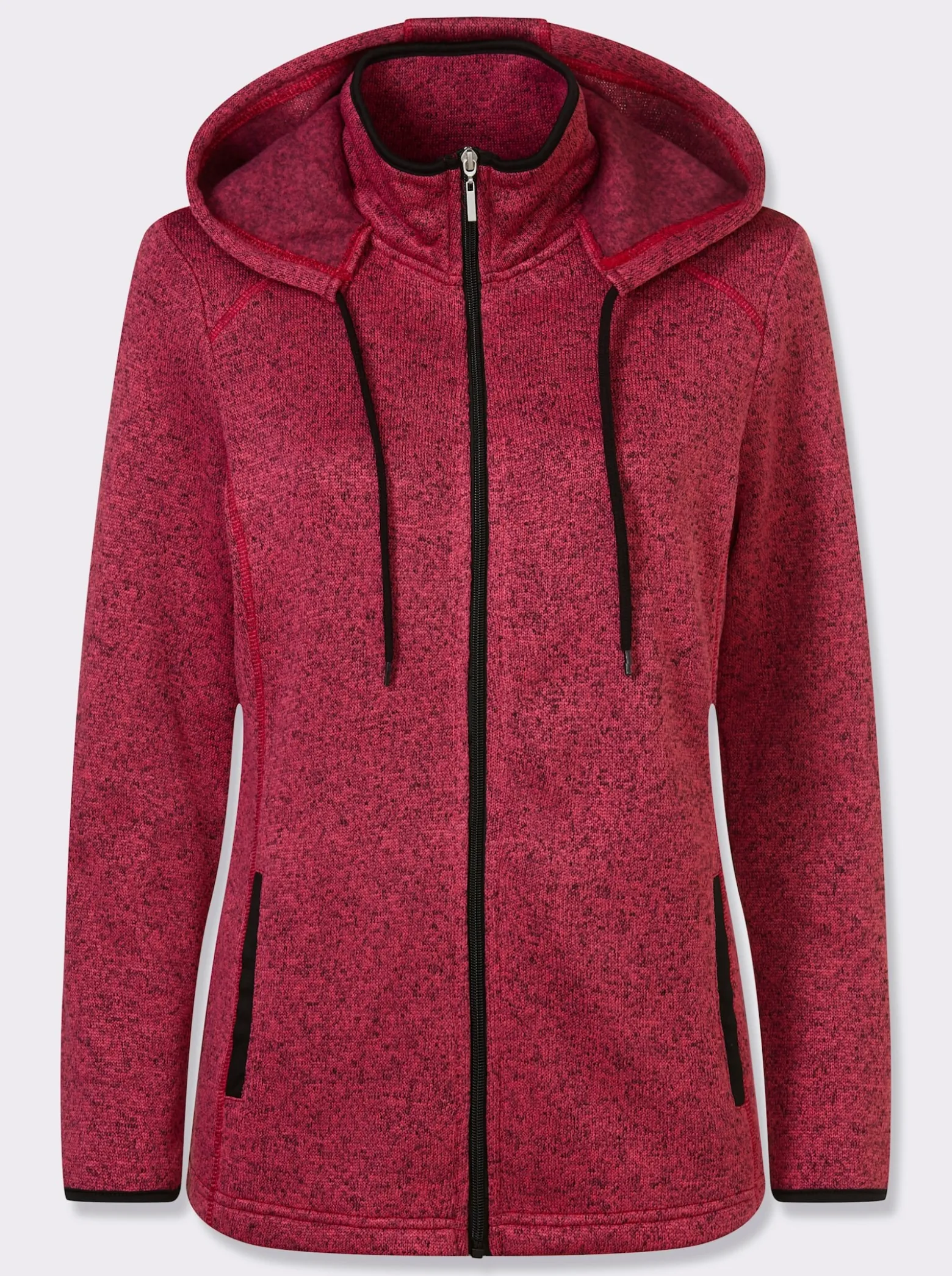 Strickfleecejacke mit Kapuze