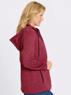 Strickfleecejacke mit Kapuze
