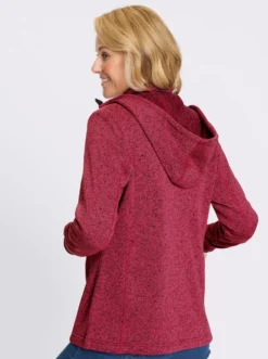 Strickfleecejacke mit Kapuze