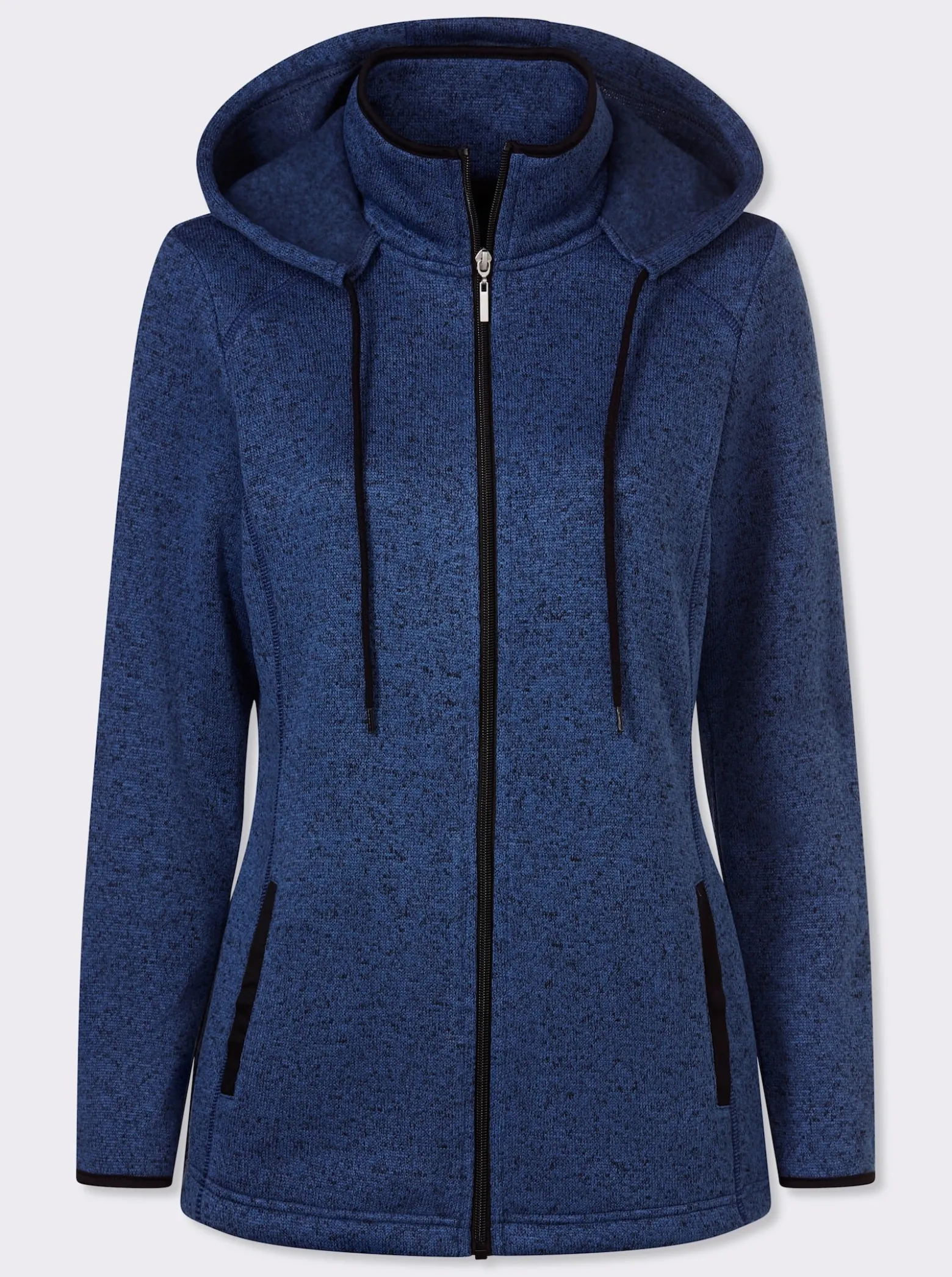 Strickfleecejacke mit Kapuze