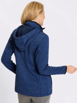 Strickfleecejacke mit Kapuze