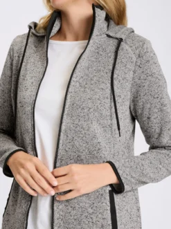 Strickfleecejacke mit Kapuze