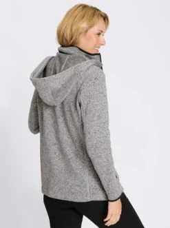 Strickfleecejacke mit Kapuze