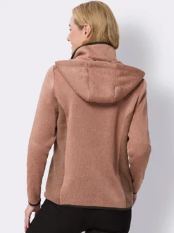 Strickfleecejacke mit Kapuze
