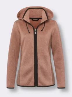 Strickfleecejacke mit Kapuze