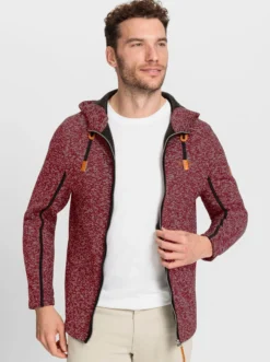 Strickfleecejacke mit Kapuze