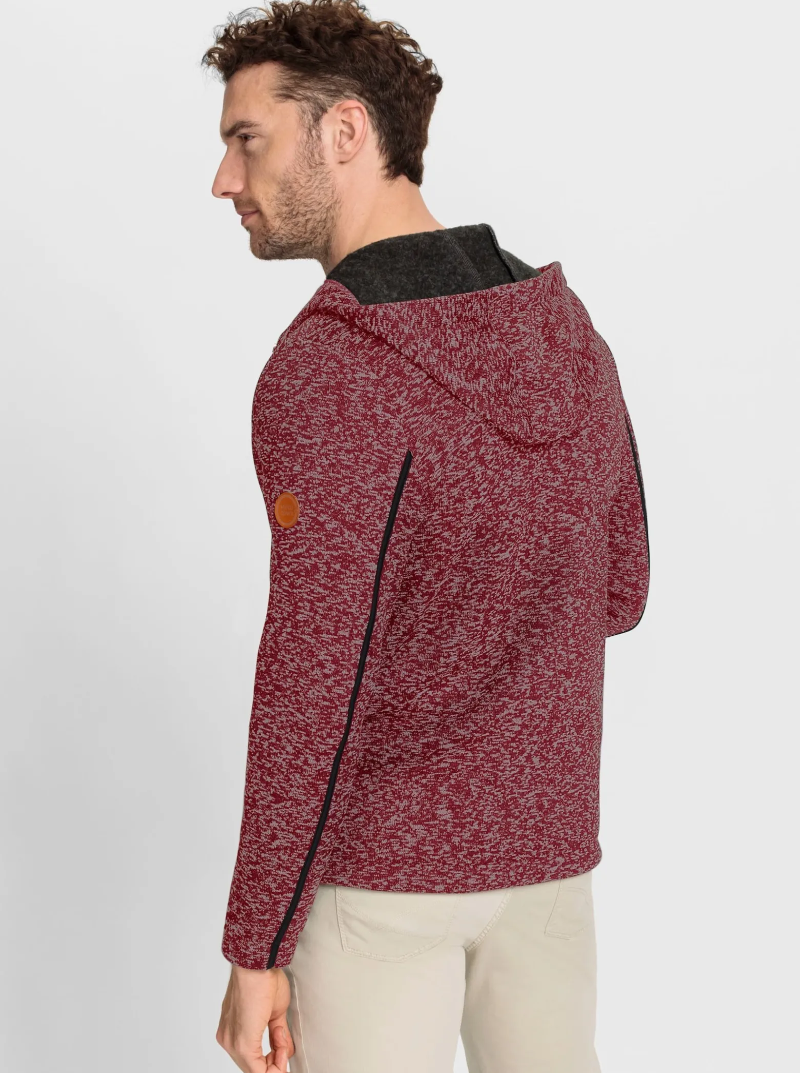 Strickfleecejacke mit Kapuze