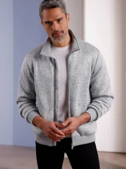 Strickfleecejacke mit Teddyfutter