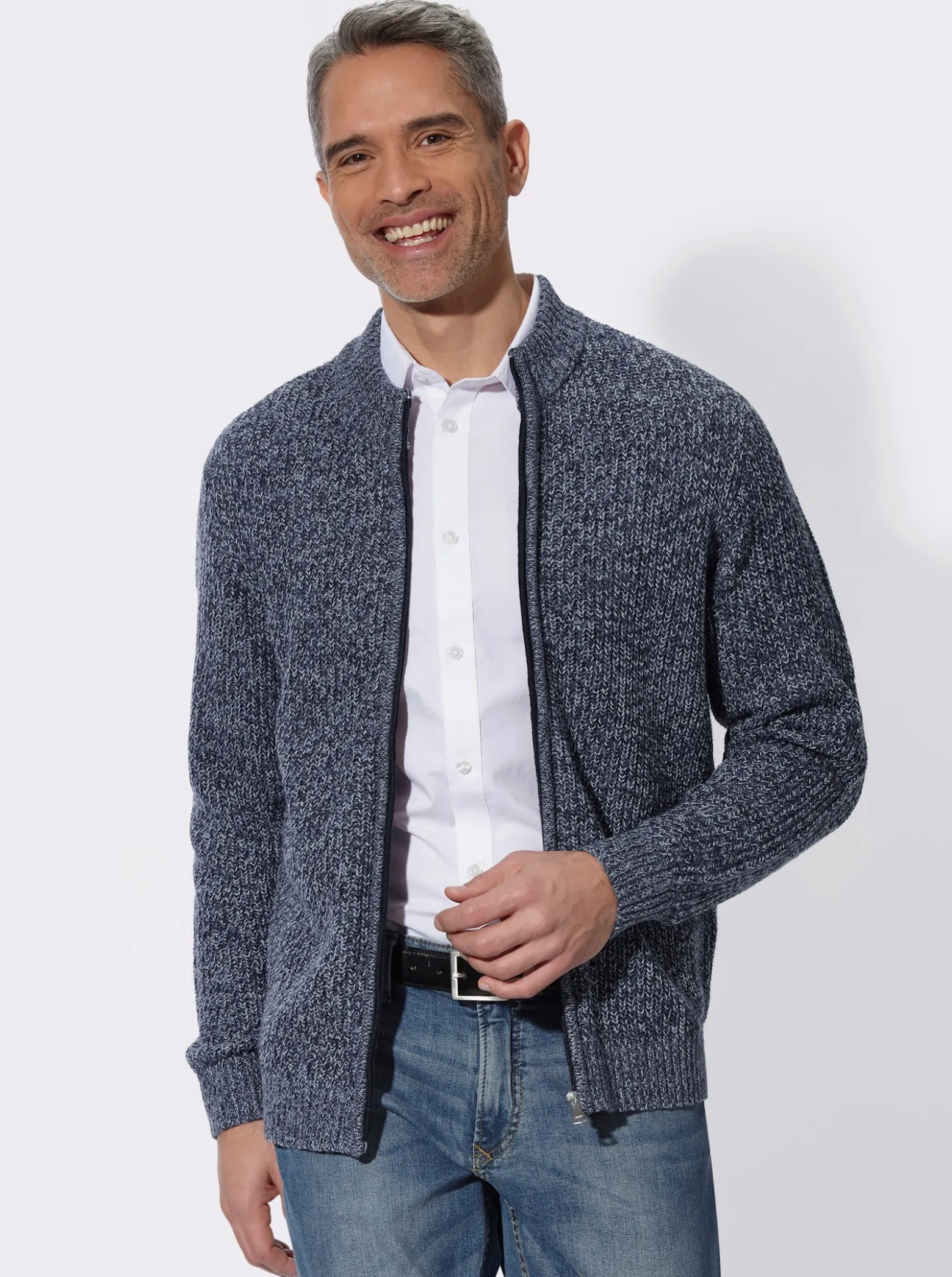 Strickjacke aus Melange-Strick