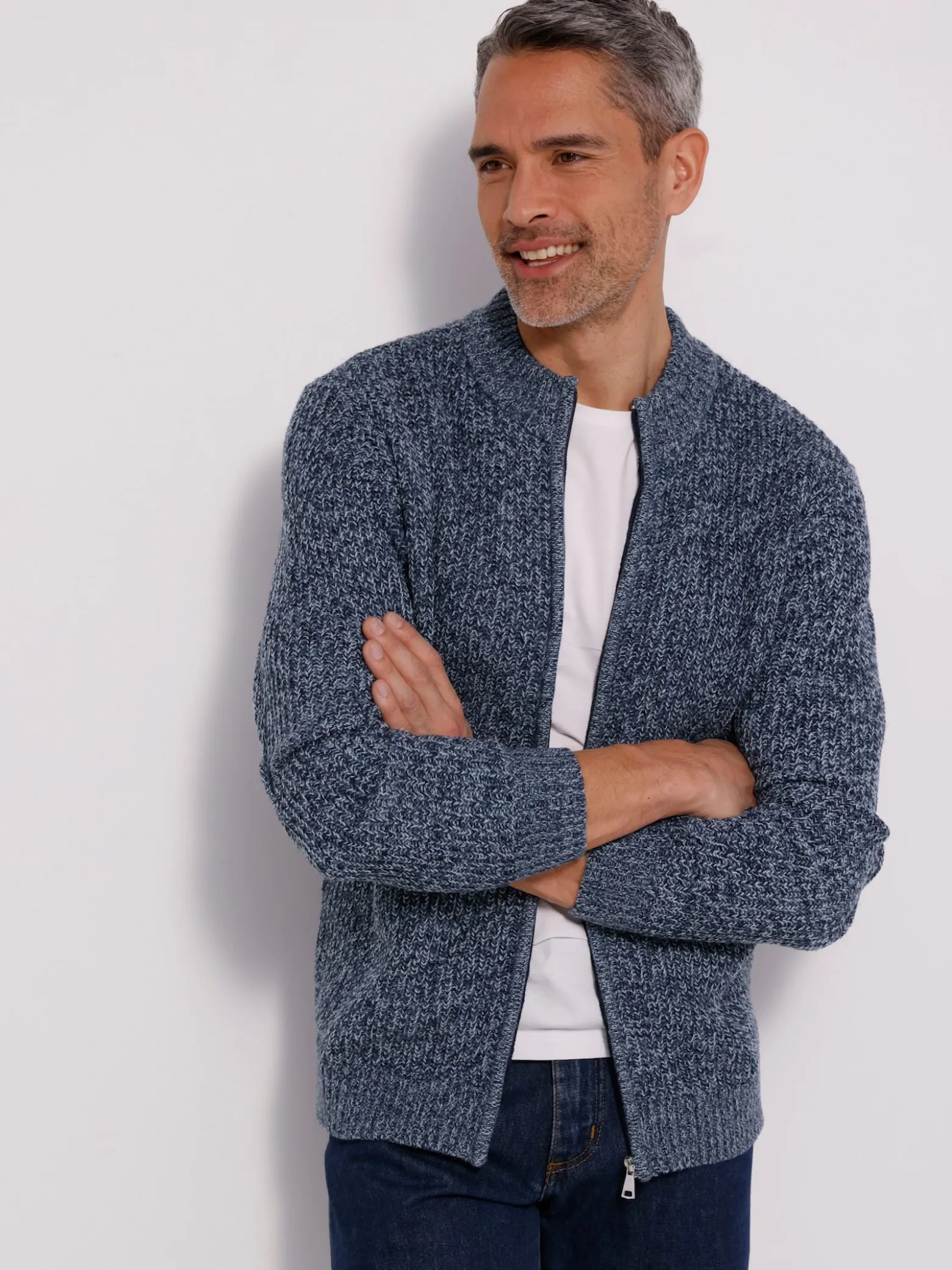 Strickjacke aus Melange-Strick