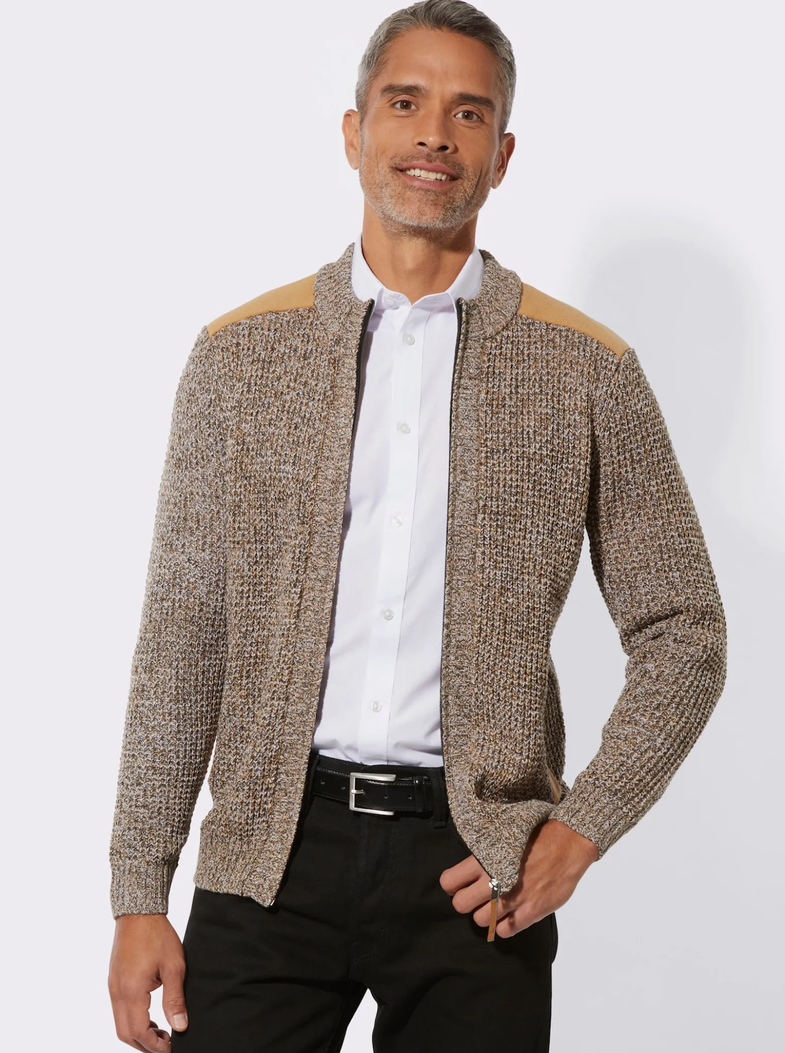 Strickjacke aus Melange-Strick
