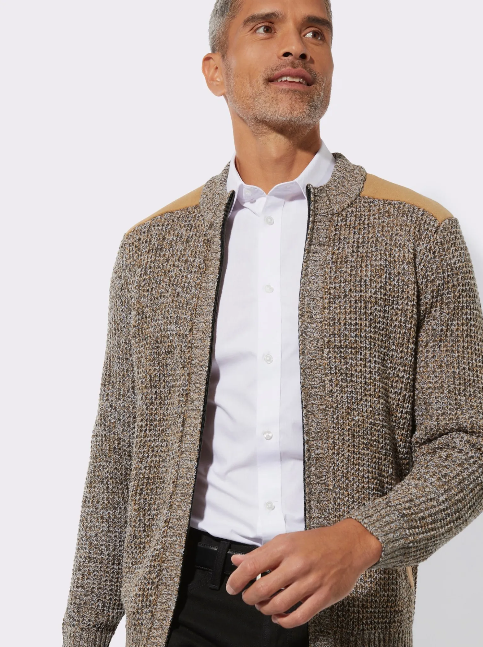 Strickjacke aus Melange-Strick