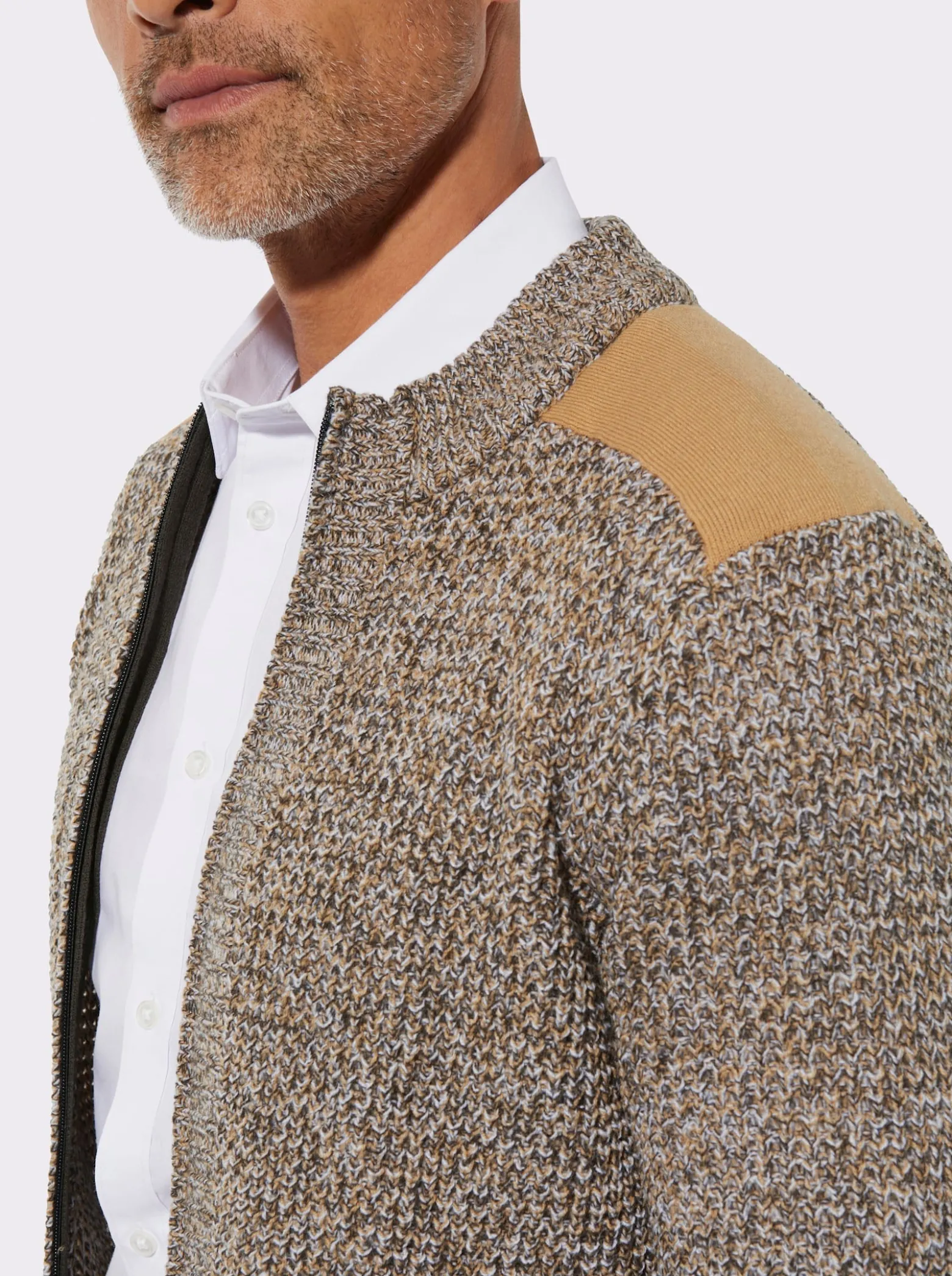 Strickjacke aus Melange-Strick