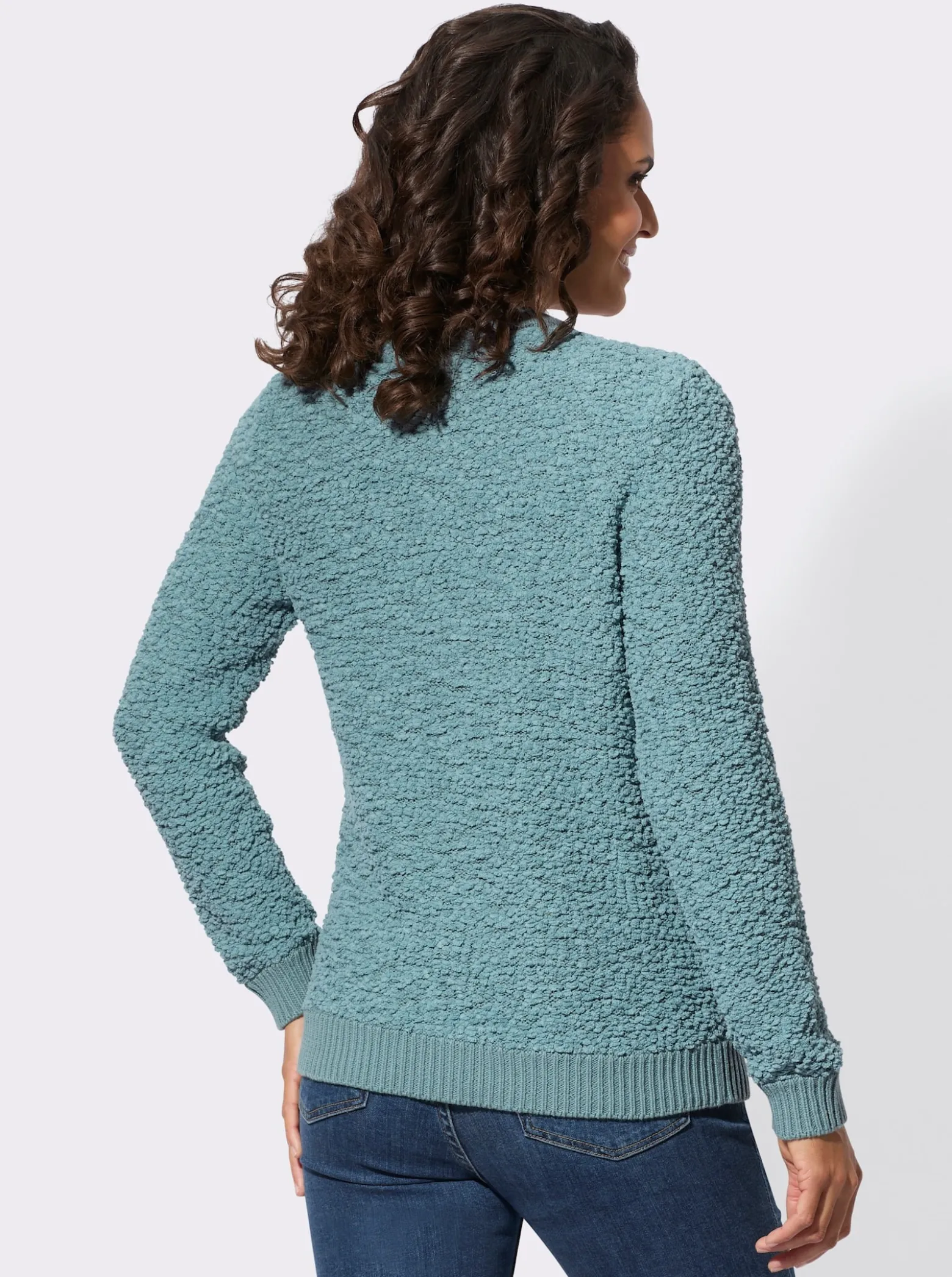 Strickjacke aus Popcorn-Garn