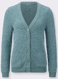 Strickjacke aus Popcorn-Garn