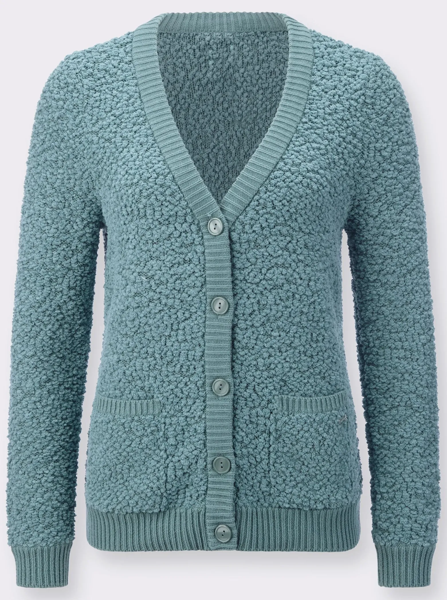 Strickjacke aus Popcorn-Garn