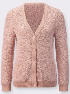 Strickjacke aus Popcorn-Garn