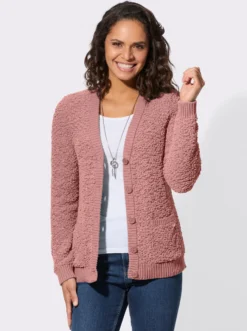 Strickjacke aus Popcorn-Garn