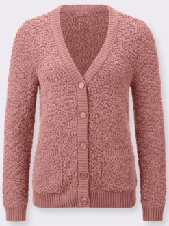 Strickjacke aus Popcorn-Garn