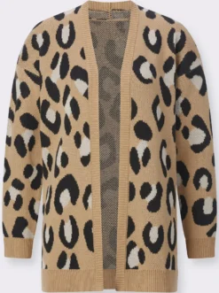 Strickjacke im Animal-Dessin