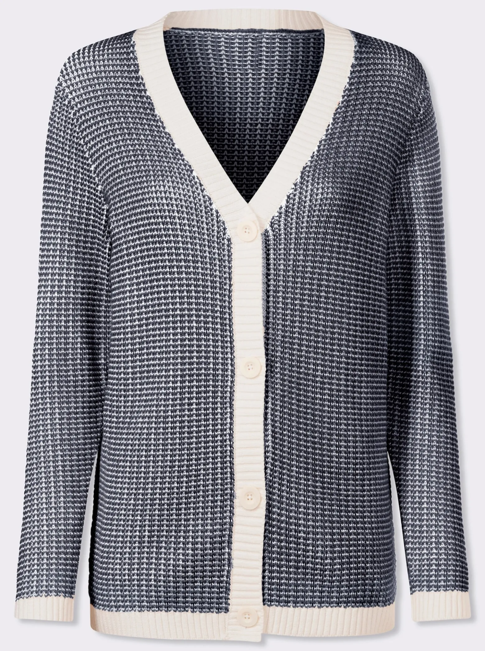 Strickjacke im 2-farbigen Muster
