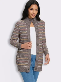 Strickjacke im Streifenmuster