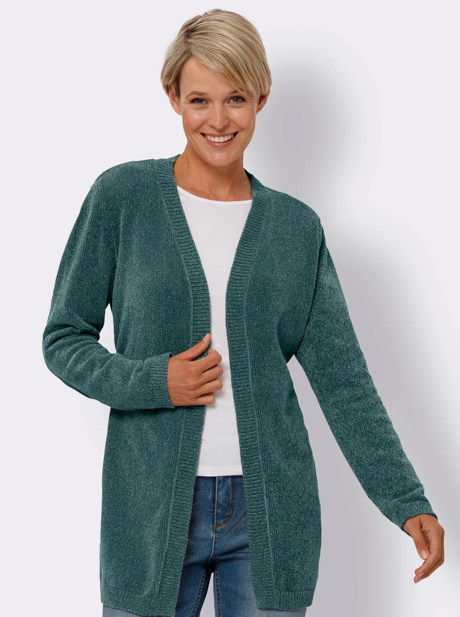 Strickjacke in Chenille-Qualität