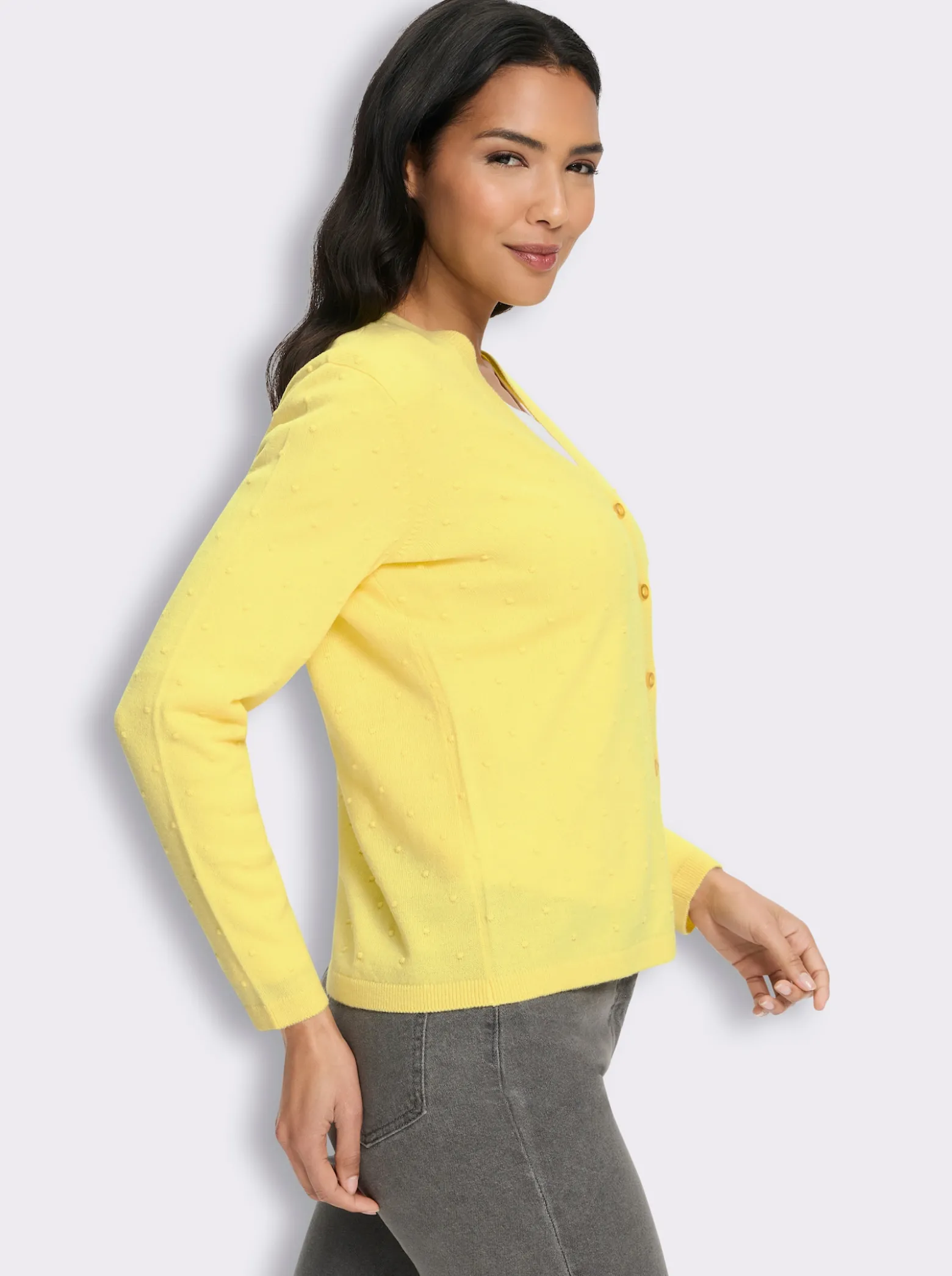 Strickjacke in 3D-Tupfen-Optik