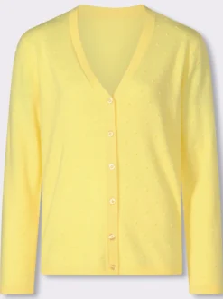 Strickjacke in 3D-Tupfen-Optik