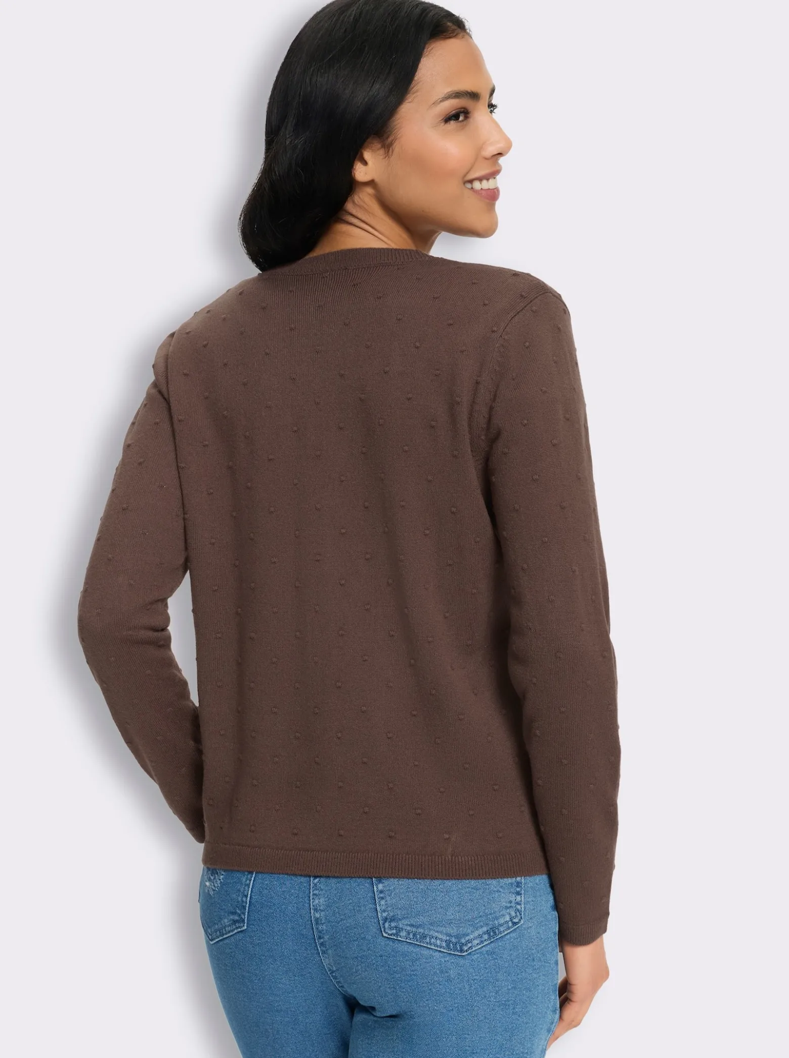 Strickjacke in 3D-Tupfen-Optik